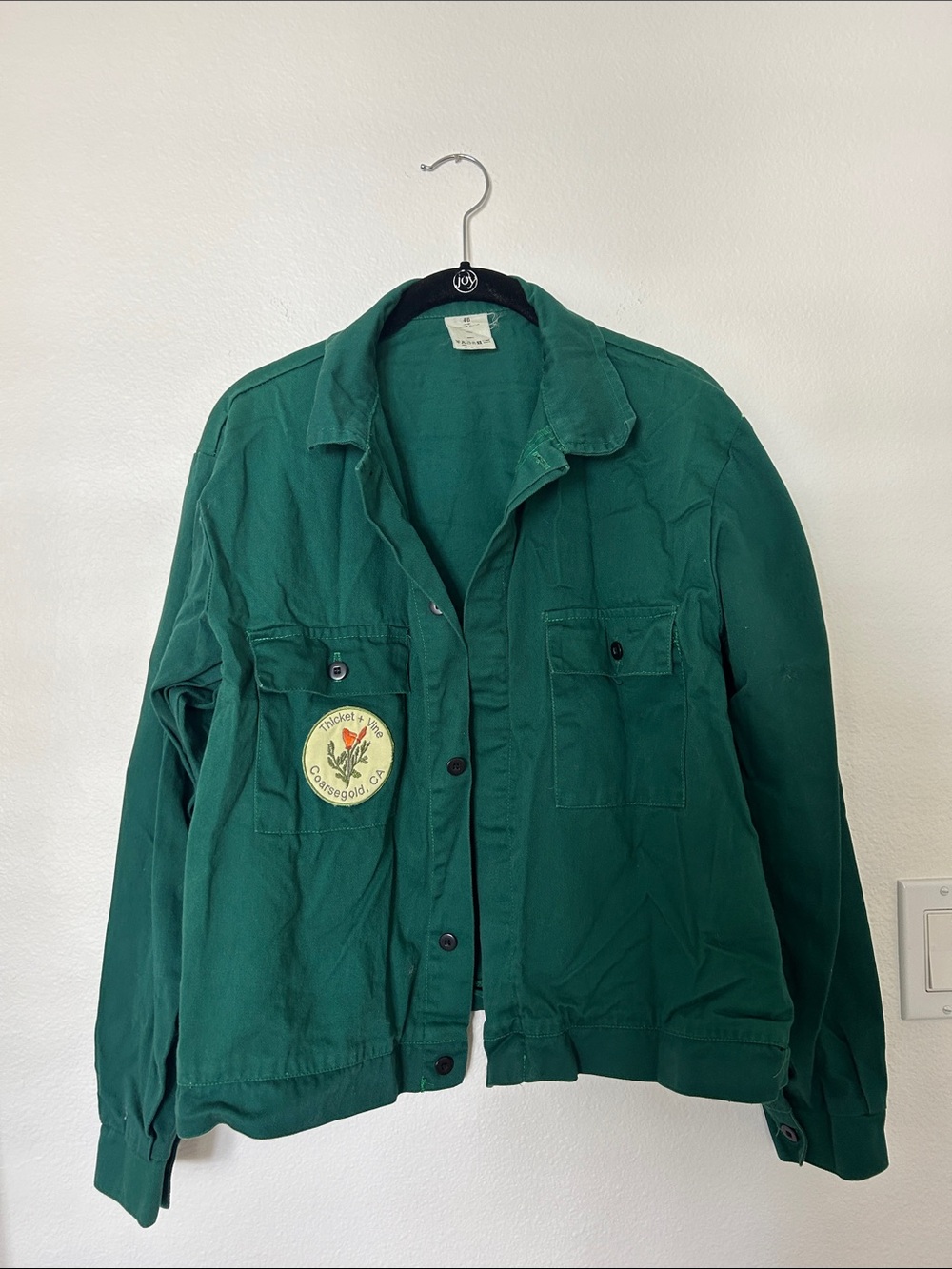 Vintage Green Utility Jacket with Patch